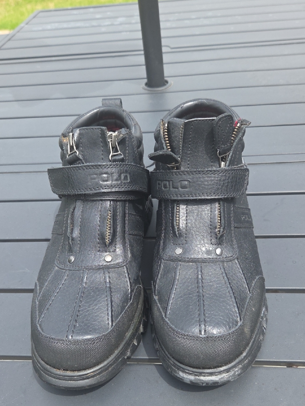 Polo by Ralph Lauren Black Men's High-Top Zipper Sneakers